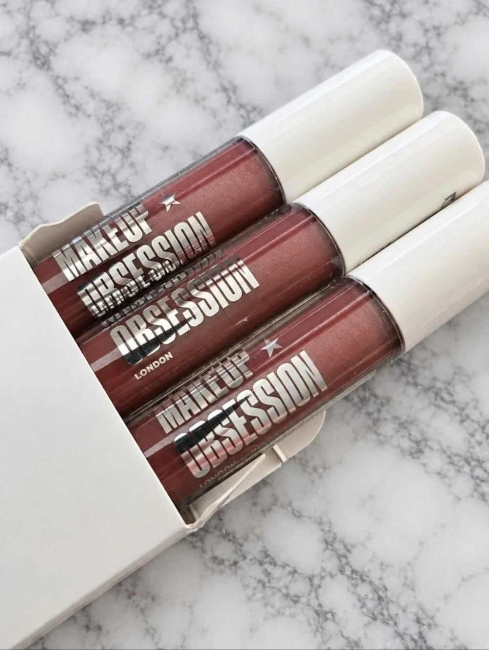 3 tubes Makeup Obsession EVERLASTING Lipgloss .17 oz each NIB & SEALED!